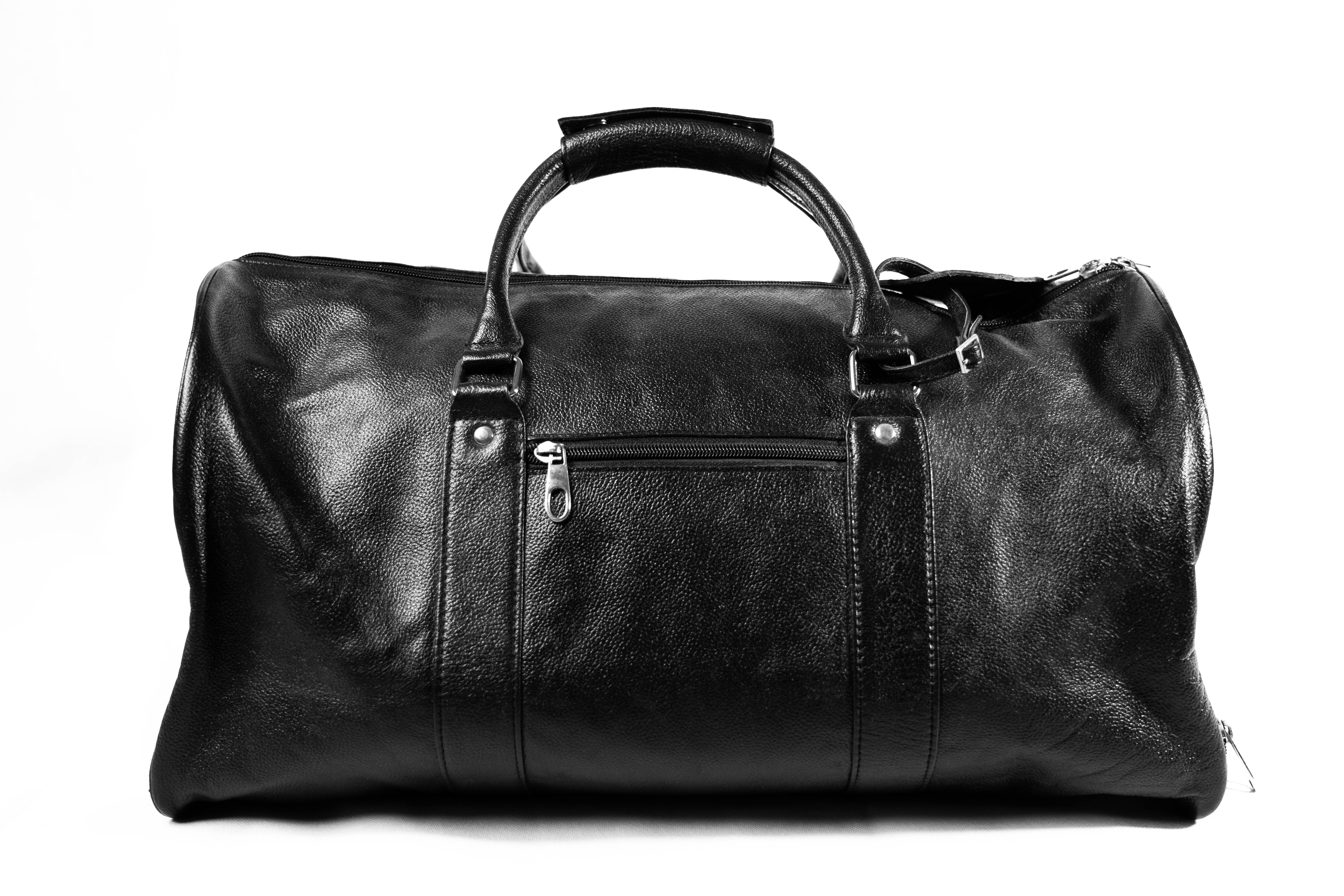 Black Leather Gym Duffle and Luxury Travel Weekender Bag – ZOQ Leather