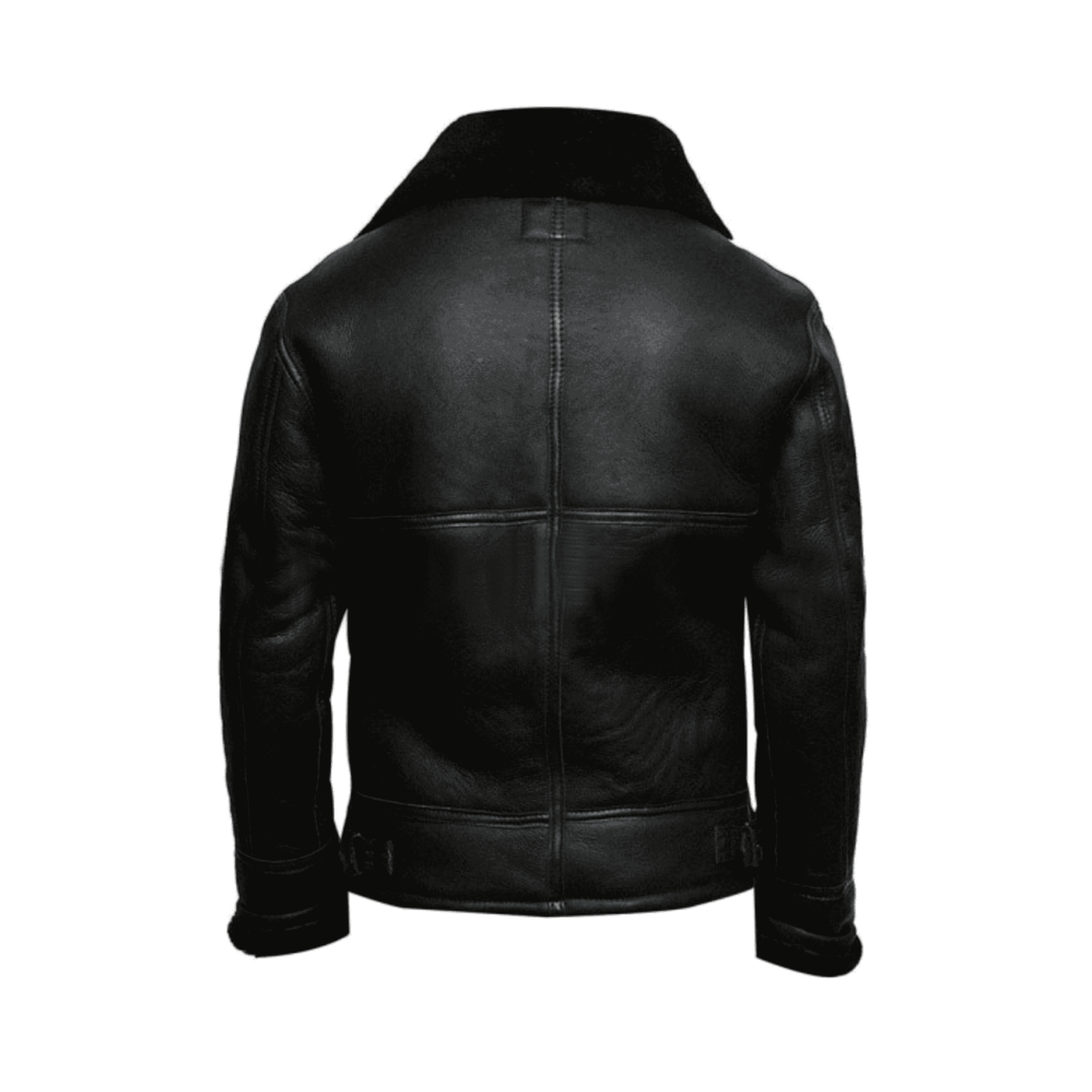 Men's Black Sheepskin Leather Bomber Jacket - ZOQ Leather