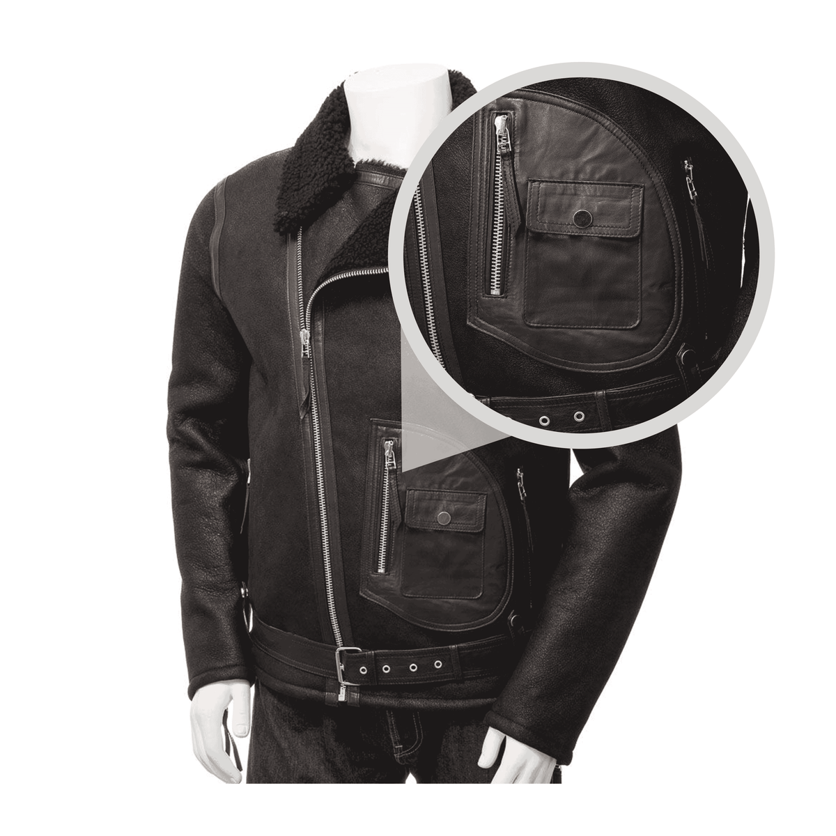 Mens Fur Leather Jacket - ZOQ Leather