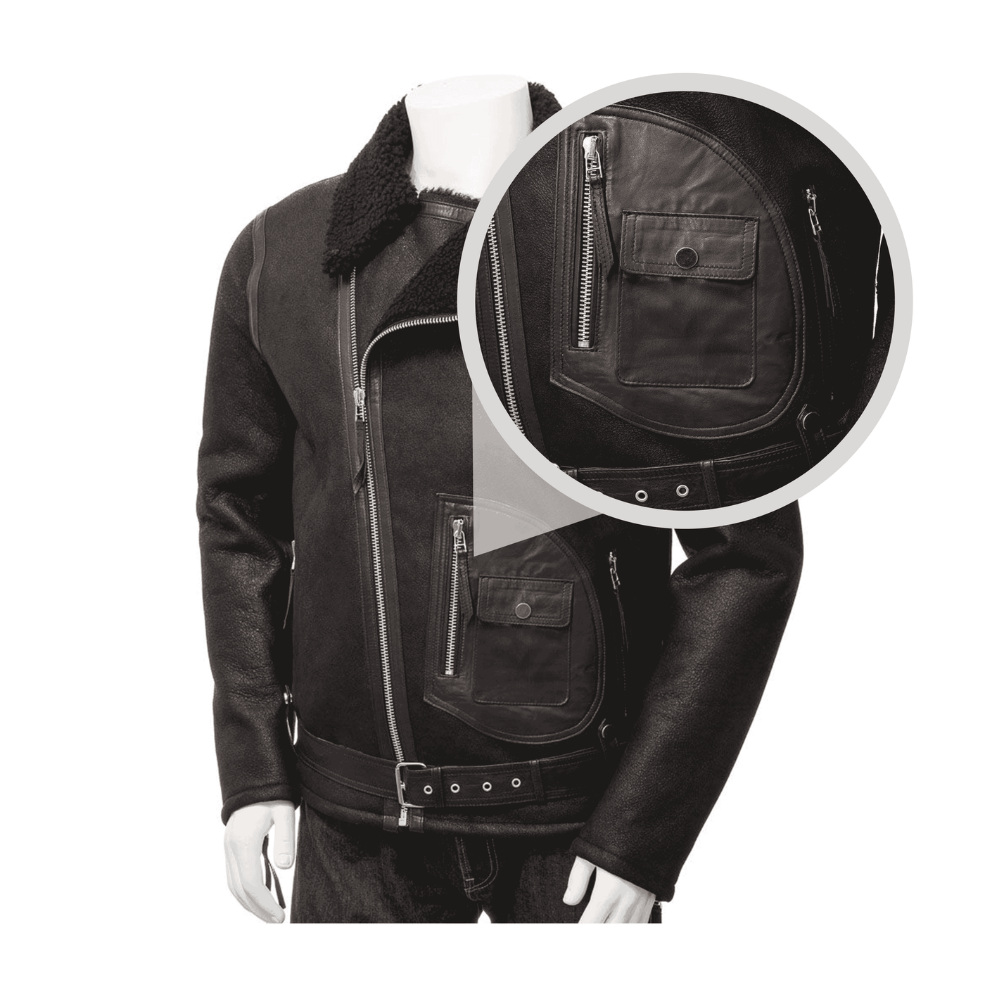 Mens Fur Leather Jacket - ZOQ Leather