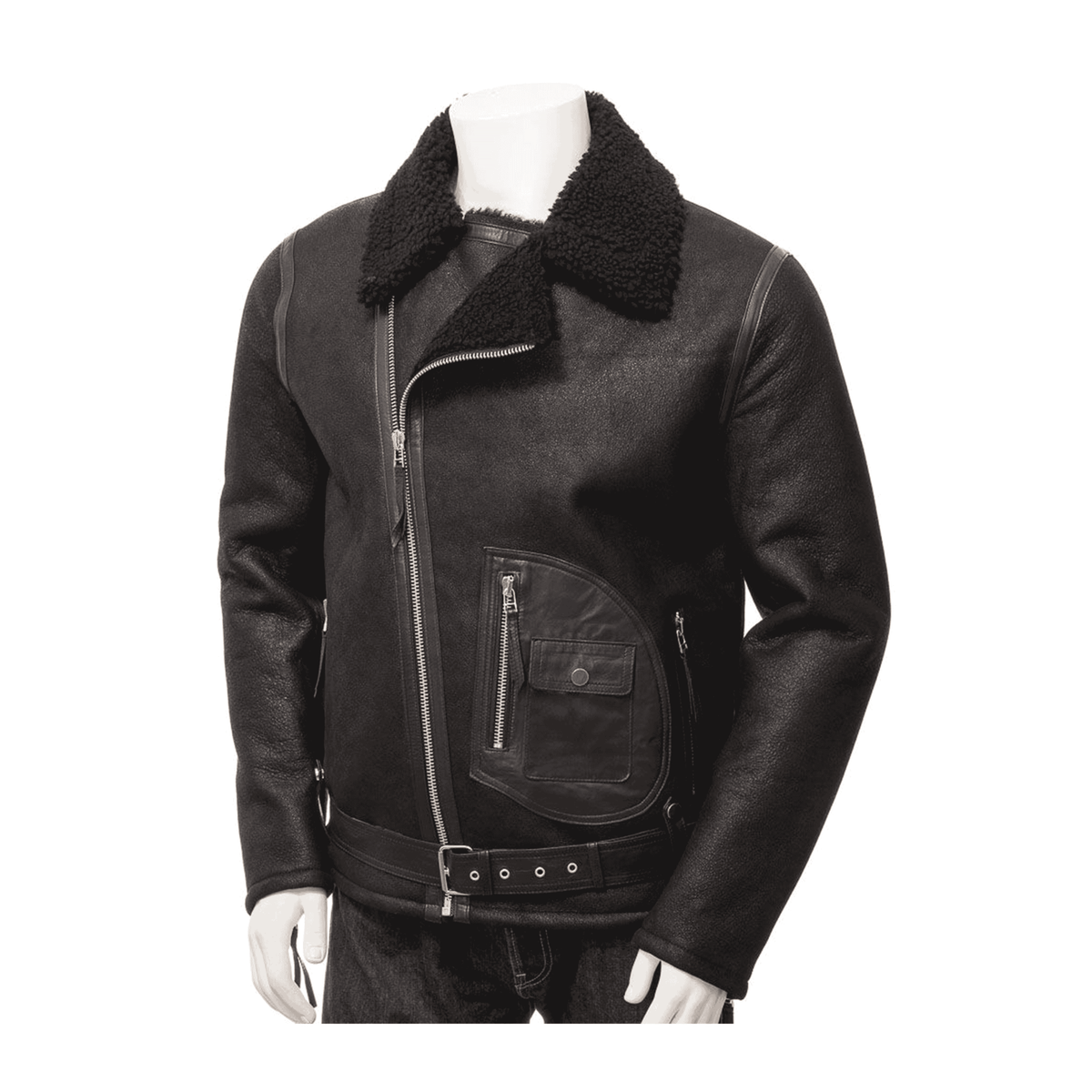 Mens Fur Leather Jacket - ZOQ Leather