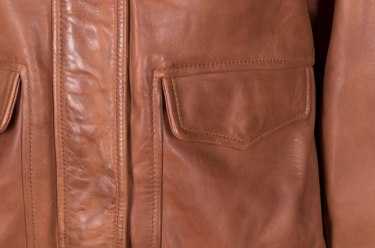 Chestnut Shearling Bomber - ZOQ Leather