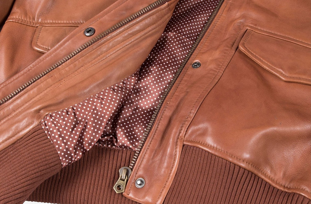 Chestnut Shearling Bomber - ZOQ Leather