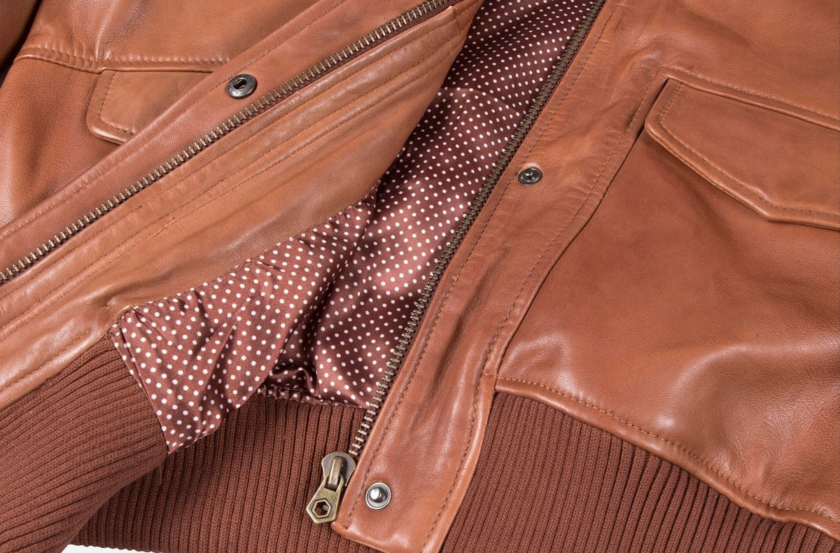 Chestnut Shearling Bomber - ZOQ Leather