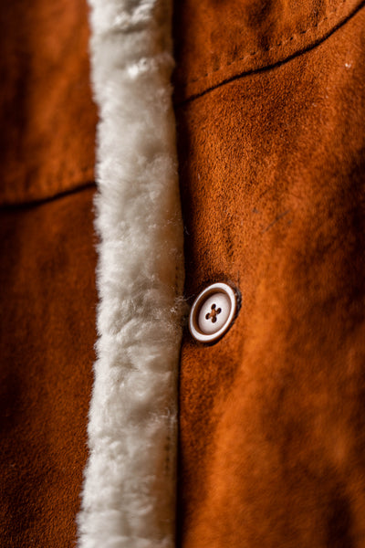 Men's Brown Shearling Leather Jacket - Classic Winter Coat with Fur Lining