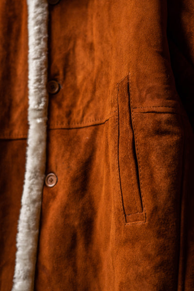 Men's Brown Shearling Leather Jacket - Classic Winter Coat with Fur Lining