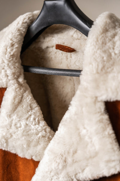 Men's Brown Shearling Leather Jacket - Classic Winter Coat with Fur Lining