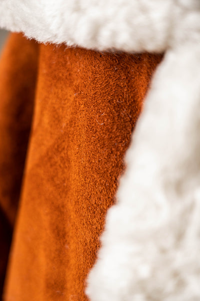 Men's Brown Shearling Leather Jacket - Classic Winter Coat with Fur Lining
