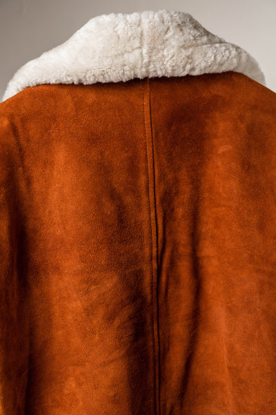 Men's Brown Shearling Leather Jacket - Classic Winter Coat with Fur Lining