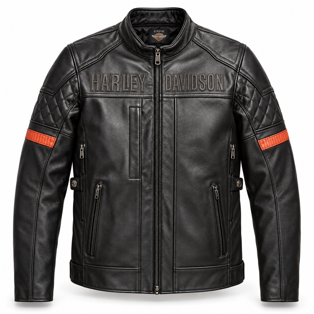 Men's Genuine Cowhide Leather Motorcycle Jacket, image 1 - ZOQ Leather