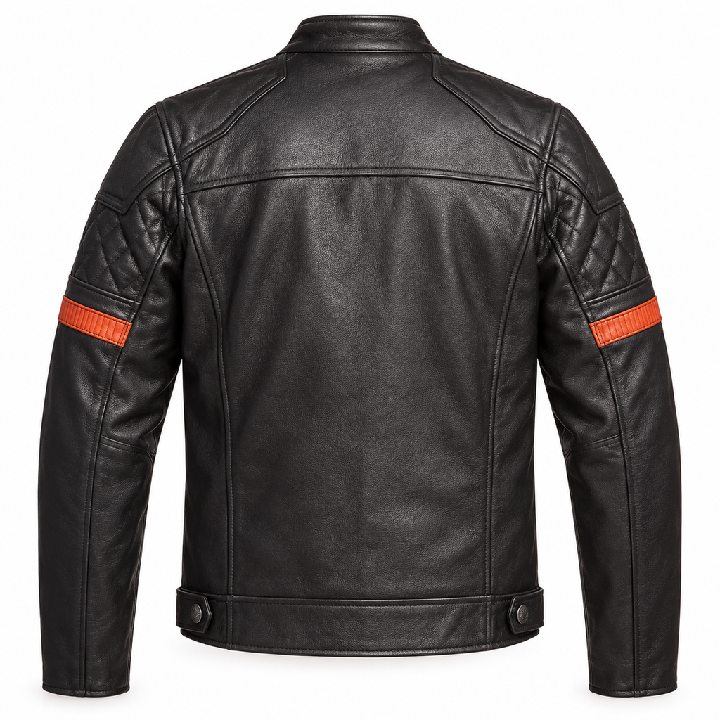 Men's Genuine Cowhide Leather Motorcycle Jacket, image 2 - ZOQ Leather