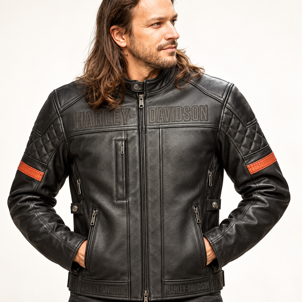 Men's Genuine Cowhide Leather Motorcycle Jacket, image 3 - ZOQ Leather
