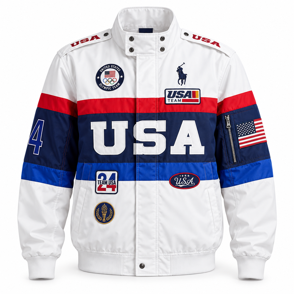 USA Flag Colorblock Patriotic Streetwear Jacket