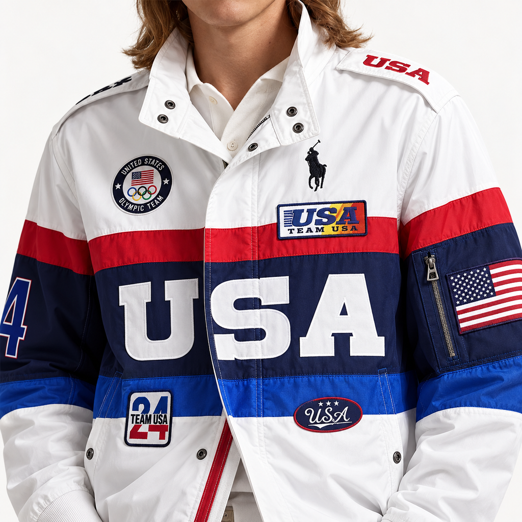 USA Flag Colorblock Patriotic Streetwear Jacket