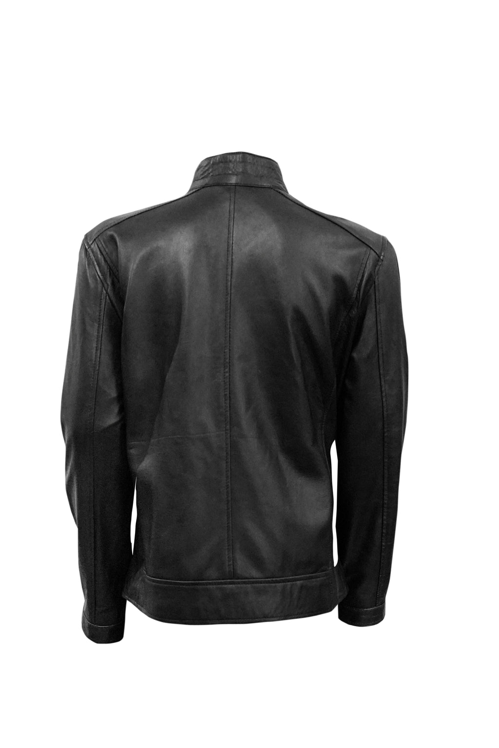 Men’s Black Leather Biker Jacket | Slim Fit Zipper Design - ZOQ Leather