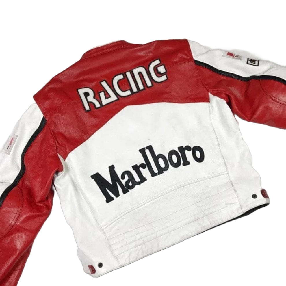 Marlboro MotoGP Leather Jacket – Classic Biker Racing Style | Premium Quality - ZOQ Leather