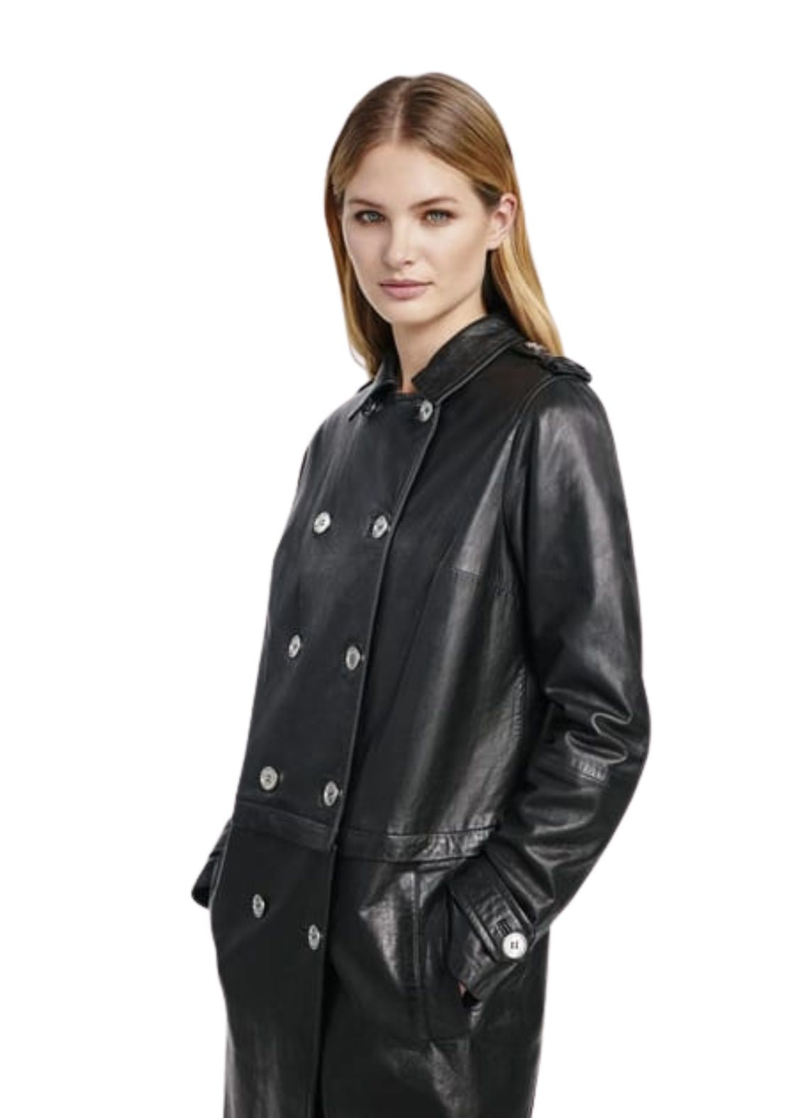 Women’s Black Leather Trench Coat – Elegant & Timeless - ZOQ Leather