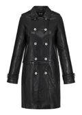 Women’s Black Leather Trench Coat – Elegant & Timeless - ZOQ Leather
