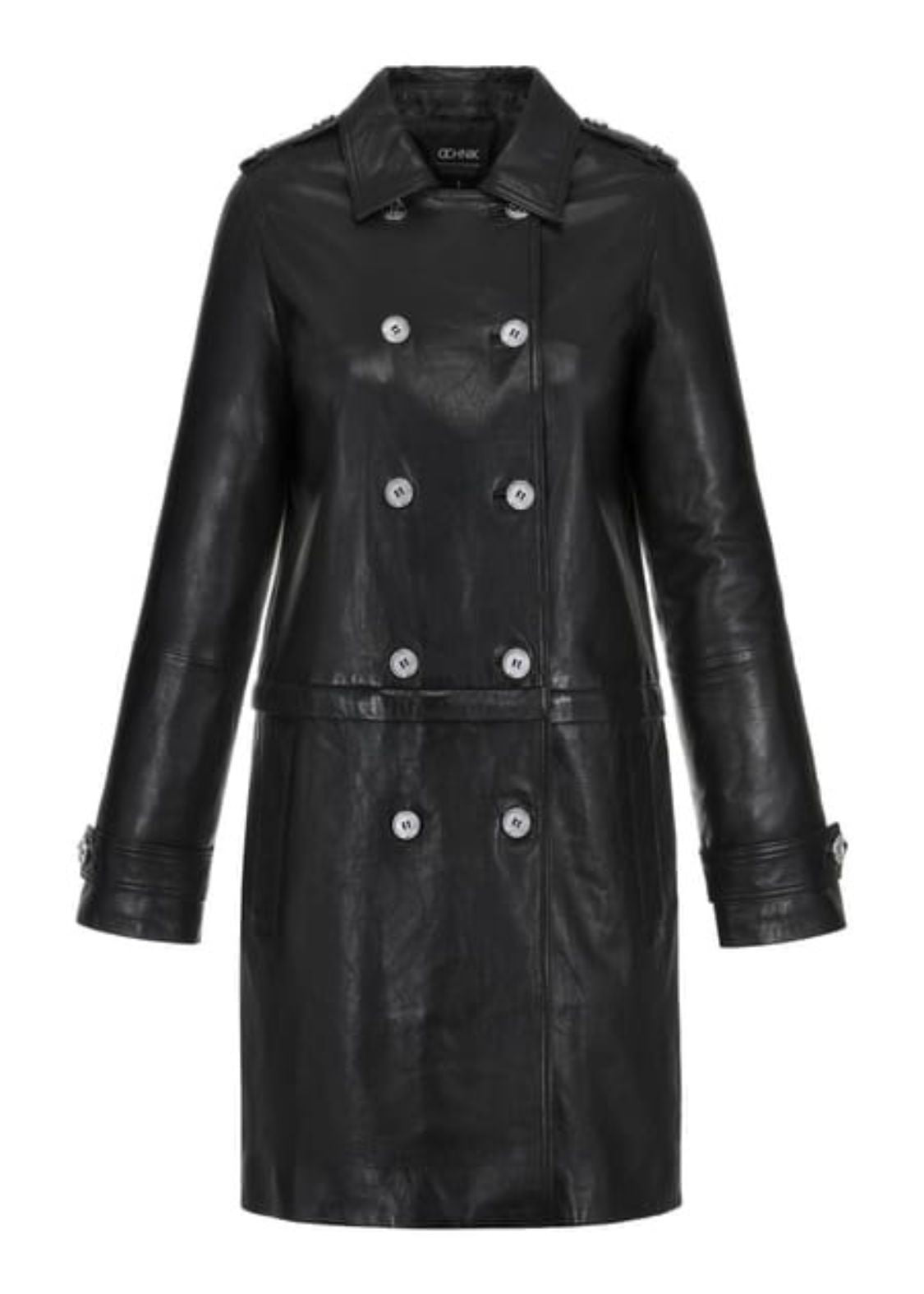 Women’s Black Leather Trench Coat – Elegant & Timeless - ZOQ Leather