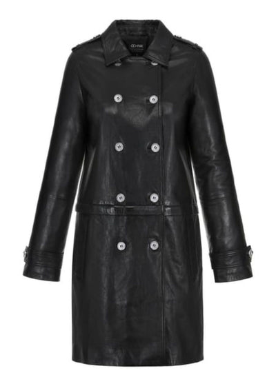 Women’s Black Leather Trench Coat – Elegant & Timeless - ZOQ Leather