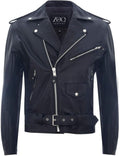 Mens Leather Brando Biker Rock Motorcycle Hide Jacket - ZOQ Leather