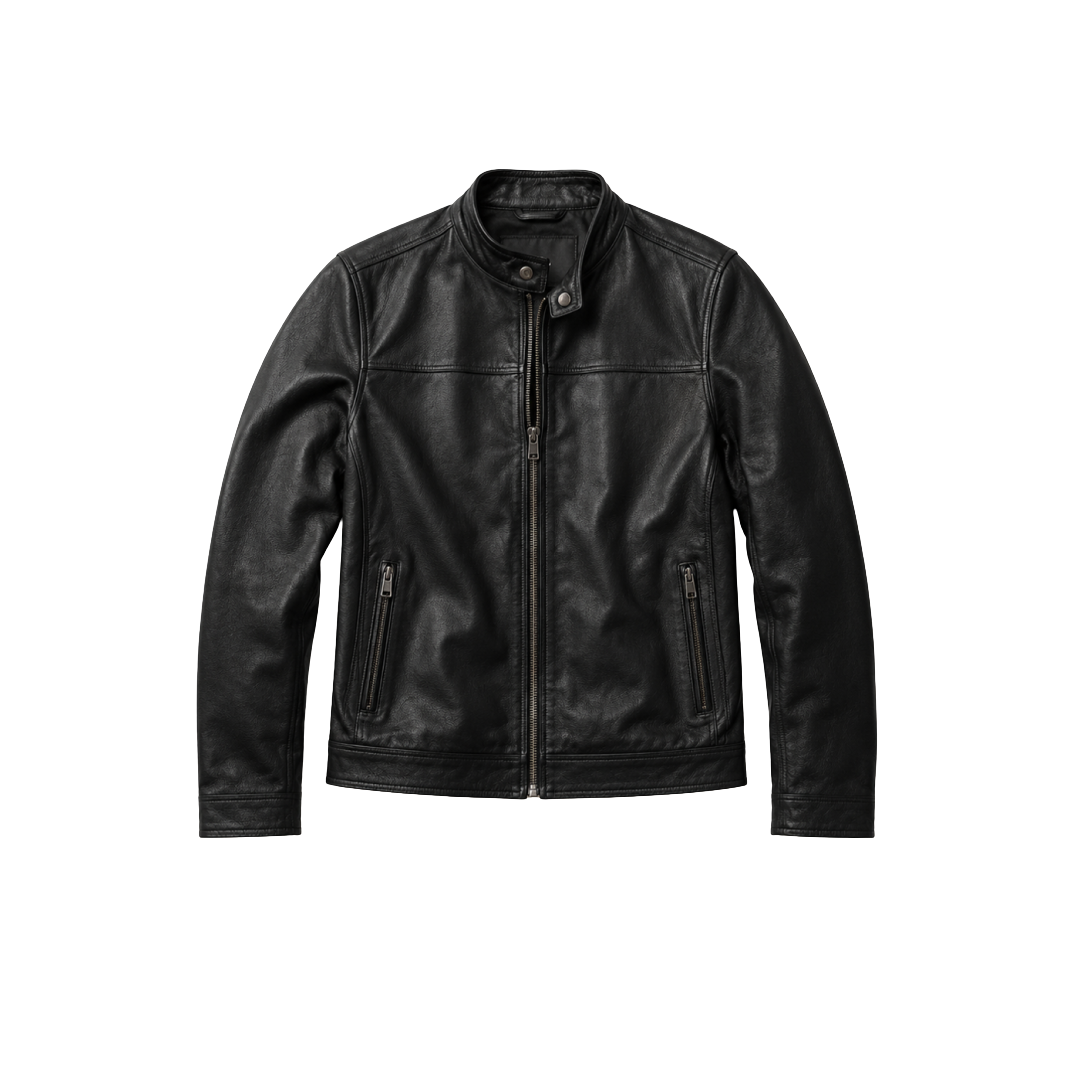 The Minimalist Black Lambskin Biker Jacket - ZOQ Leather