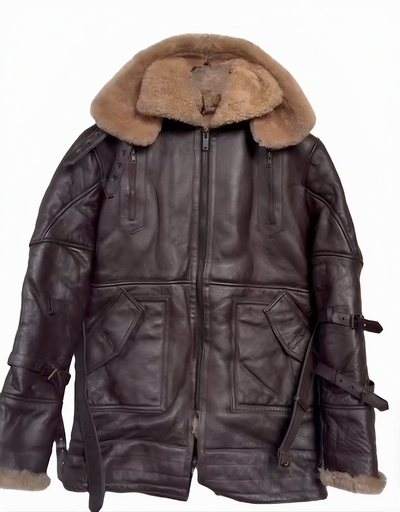 Men's Shearling Leather Aviator Jacket – Timeless Warmth & Style - ZOQ Leather