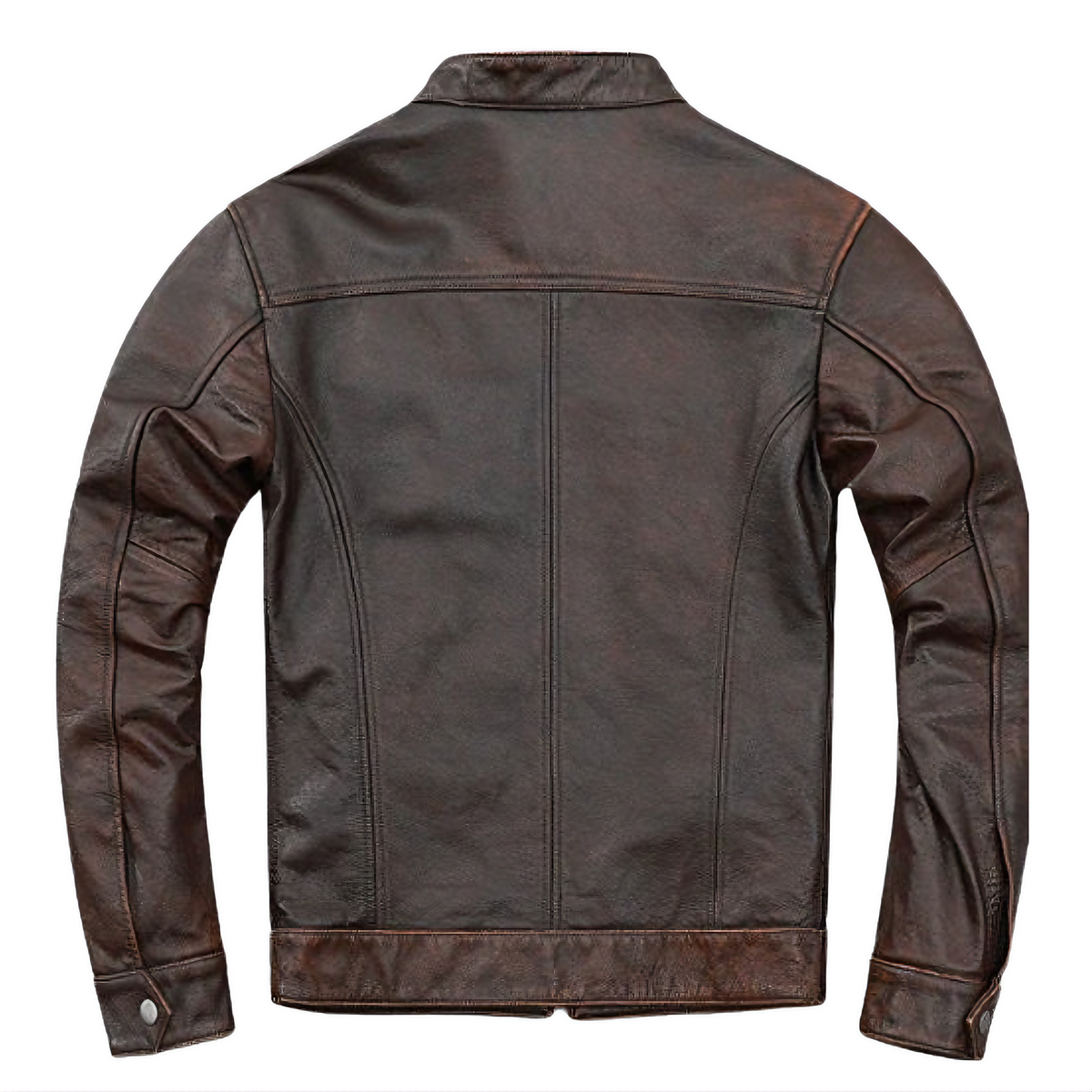 Men's Vintage Brown Leather Biker Jacket - ZOQ Leather