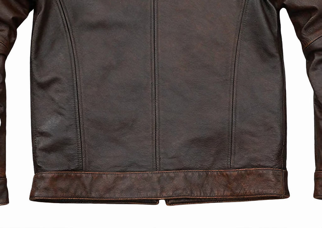 Men's Vintage Brown Leather Biker Jacket - ZOQ Leather