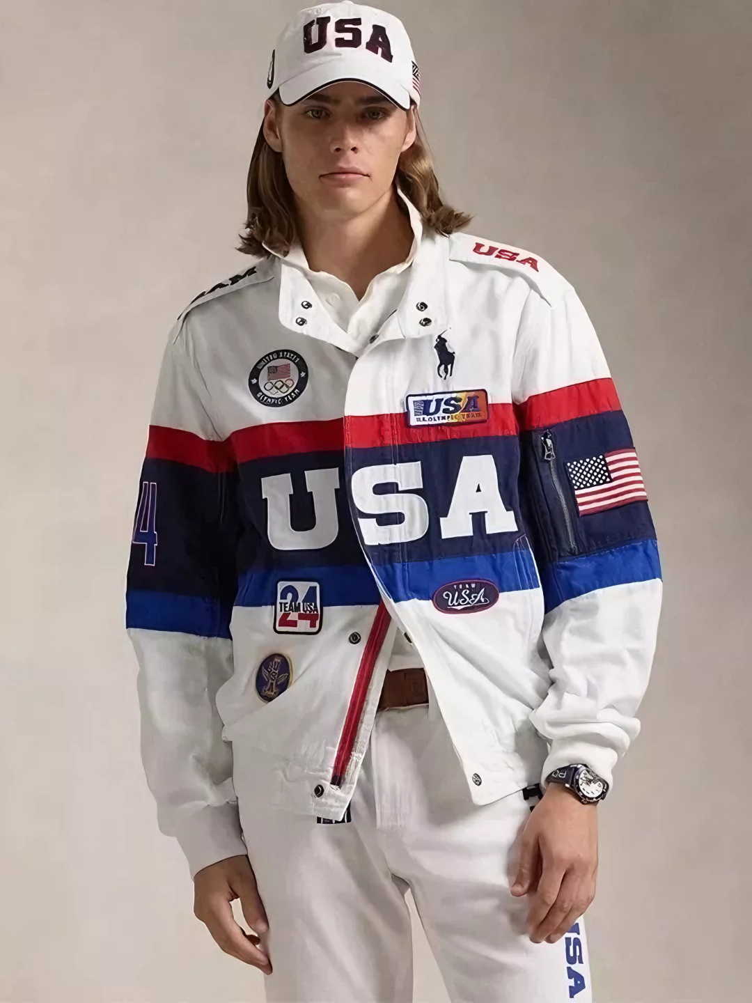 USA Flag Colorblock Jacket – Patriotic Streetwear for All - ZOQ Leather