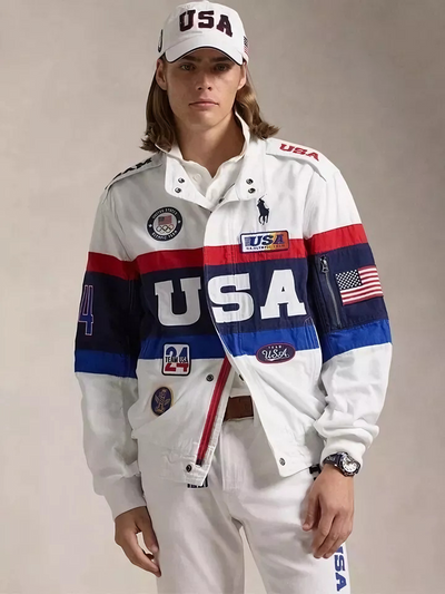 USA Flag Colorblock Jacket – Patriotic Streetwear for All - ZOQ Leather
