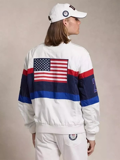 USA Flag Colorblock Jacket – Patriotic Streetwear for All - ZOQ Leather