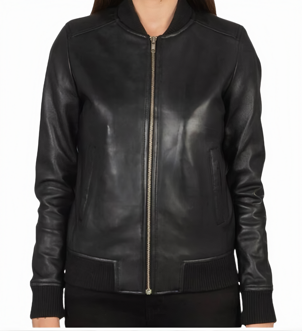 Women’s Black Sheepskin Leather Jacket | Classic Fit - ZOQ Leather