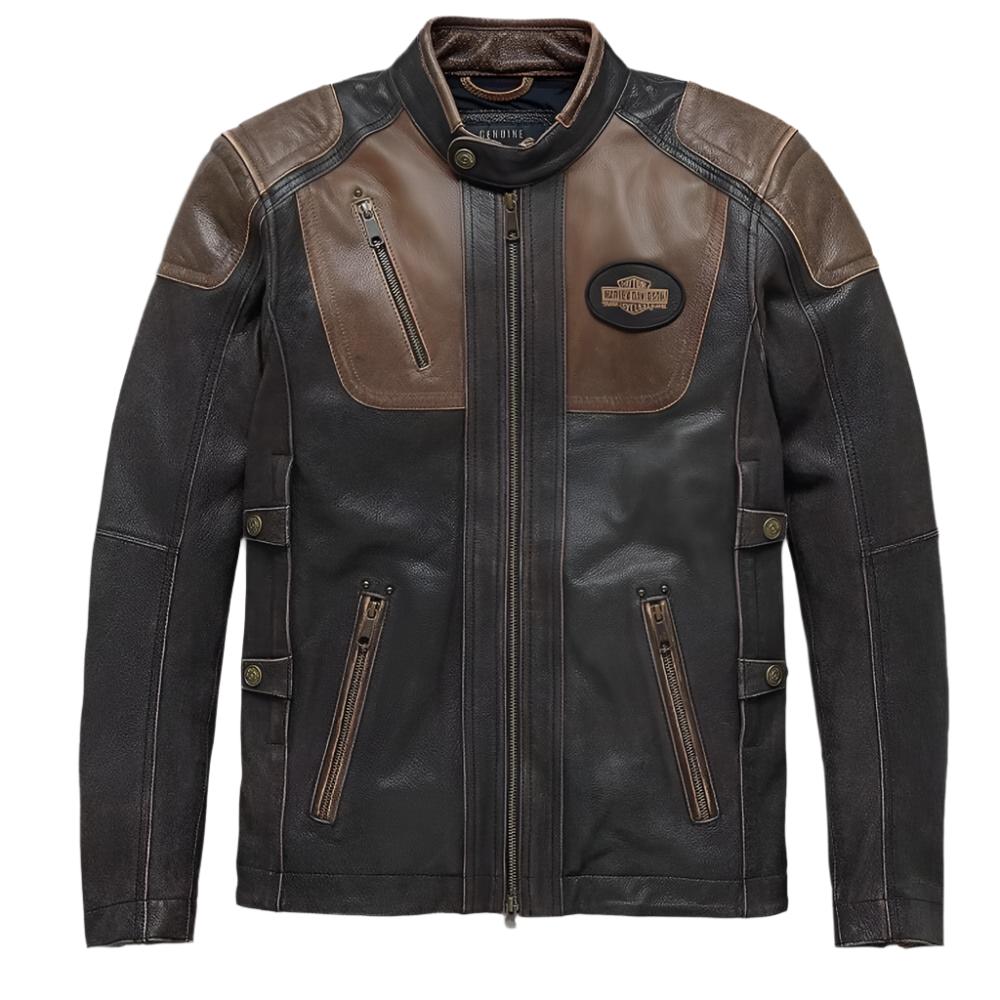 Vintage Leather Harley-Davidson Men's Jacket - Stylish & Durable - ZOQ Leather