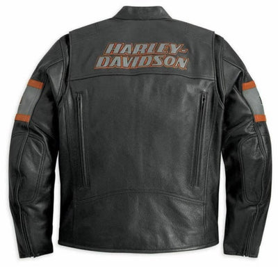 Men’s Black Motorcycle Jacket | Logo Accent Style - ZOQ Leather