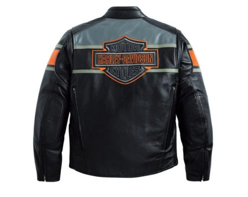 Men’s Black Motorcycle Leather Jacket | Iconic Accents - ZOQ Leather