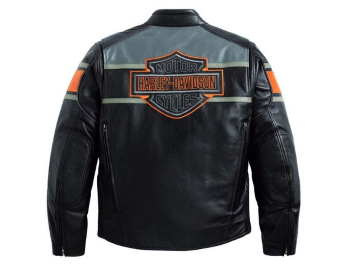 Men's Harley-Davidson Black Leather Biker Jacket – Iconic Motorcycle Riding Gear - ZOQ Leather