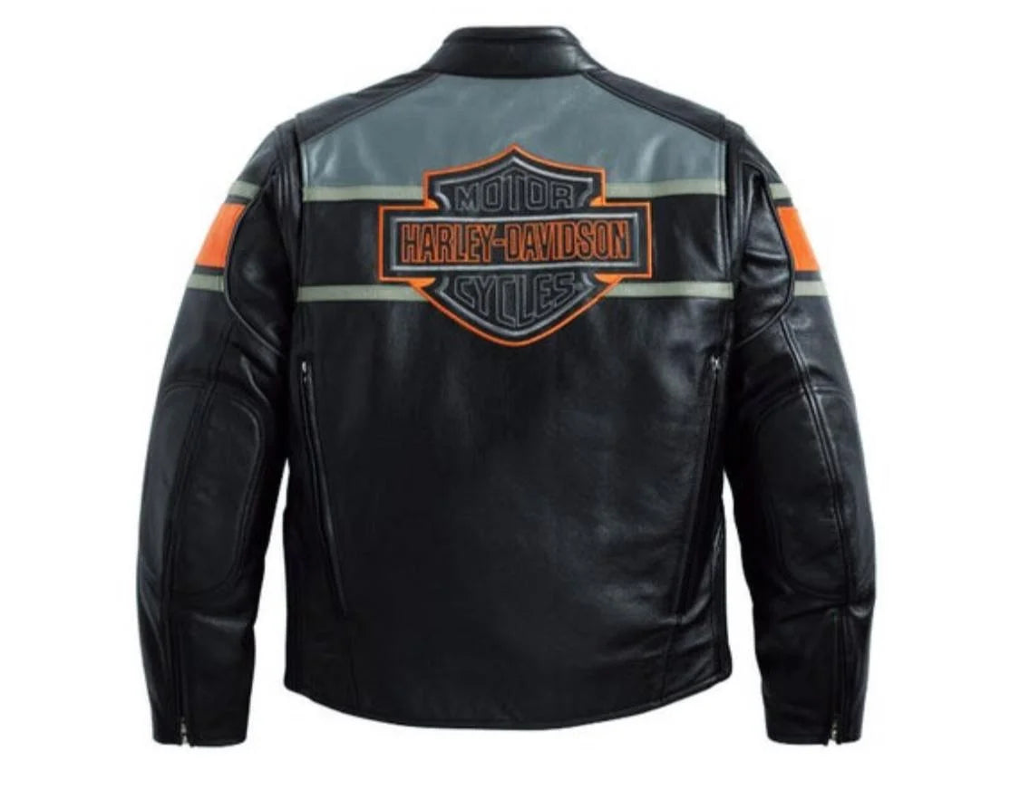 Men’s Black Motorcycle Leather Jacket | Iconic Accents - ZOQ Leather