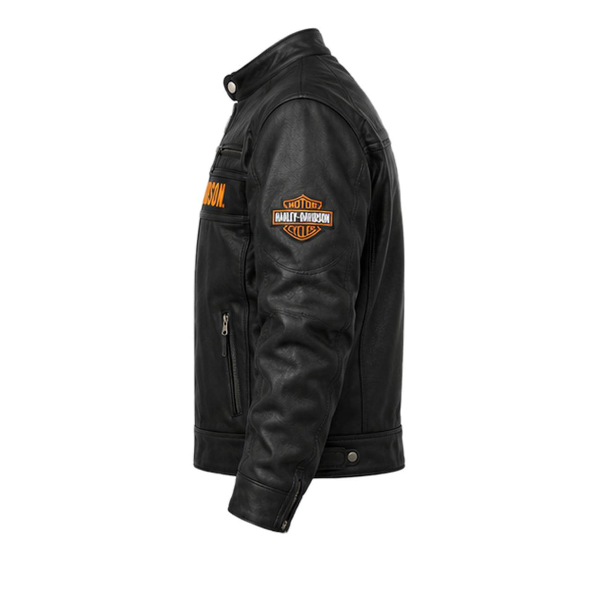 Men's Black Genuine Sheepskin Leather Biker Jacket