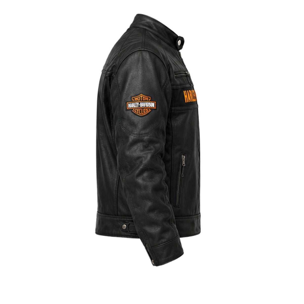 Men's Black Genuine Sheepskin Leather Biker Jacket