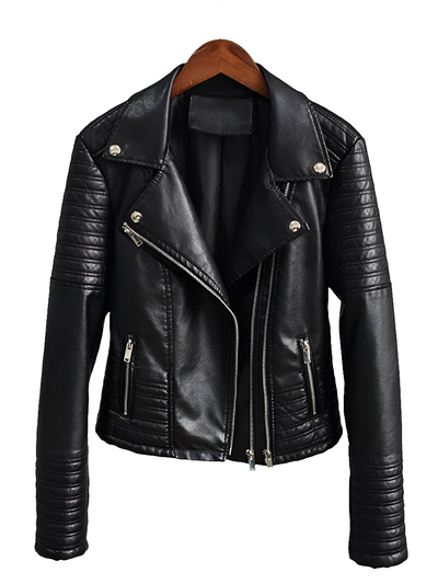HOT! Women's Genuine Lambskin Leather Jacket Slim Fit Biker Black jacket Coat - ZOQ Leather