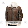 Zoq Collection Brown Leather Men's Shearling Fur Jacket | Handmade Pure Sheepskin Leather Jacket For Men - ZOQ Leather