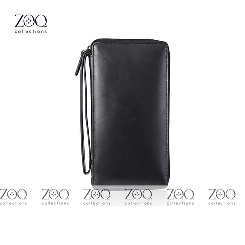 Leather Long Zip Wallet For Men - Women, Personalized Wallet With Zipper, Leather Phone Wallet, Leather Long Card Wallet, Wristlet Wallet - ZOQ Leather