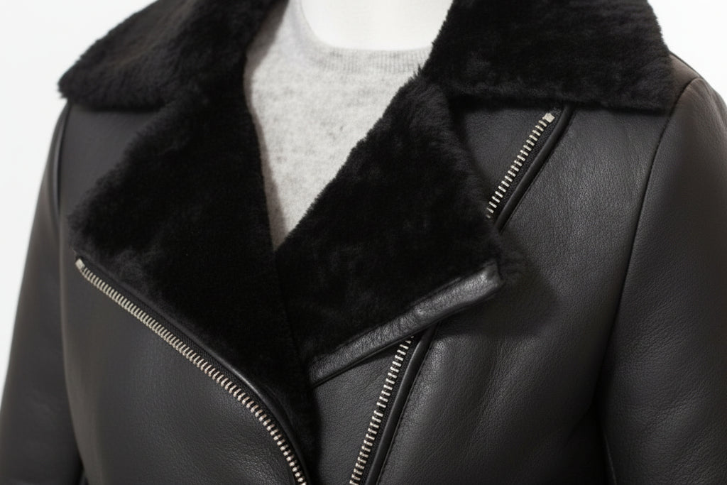 Women’s Black Lambskin Leather Biker Jacket | Slim Fit - ZOQ Leather