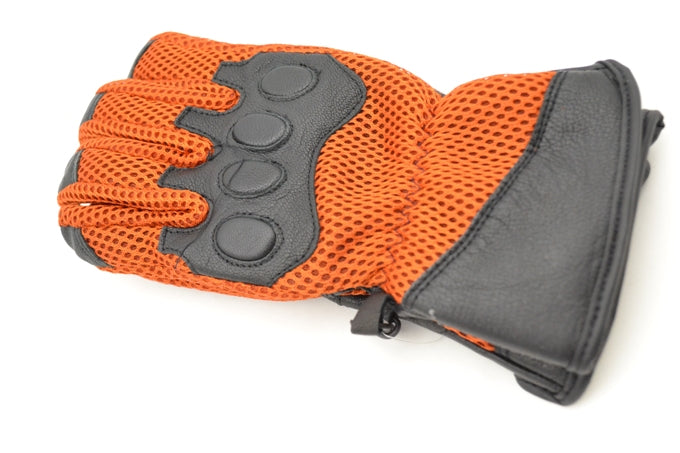 Mesh Orange Gloves - ZOQ Leather