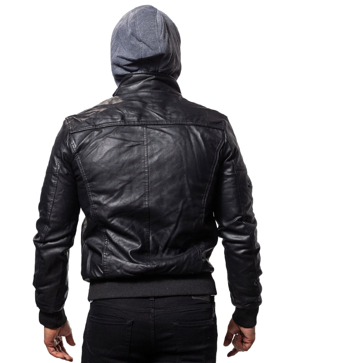 Stylish Black Sheepskin Leather Bomber Jacket for Men With Detachable Hood - ZOQ Leather