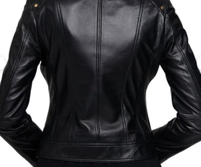 Women’s Leather Jacket in Black genuine lamb leather - ZOQ Leather