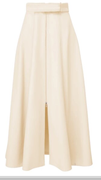 women's leather skirt/ genuine leather maxi skirts/ Lambskin leather skirt - ZOQ Leather