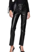 Women Leather Pants genuine leather pants women in black color leather jeans - ZOQ Leather