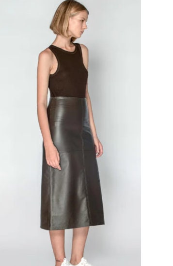 women Leather Skirt, Brown leather skirts, Long Leather Skirts for classy looks - ZOQ Leather